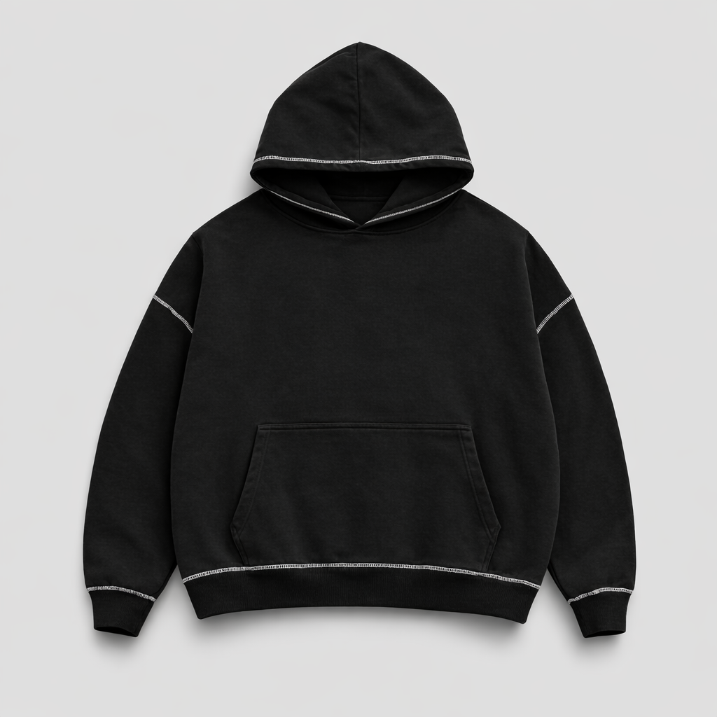 black Signature Hoodie backside - ROS Clothing