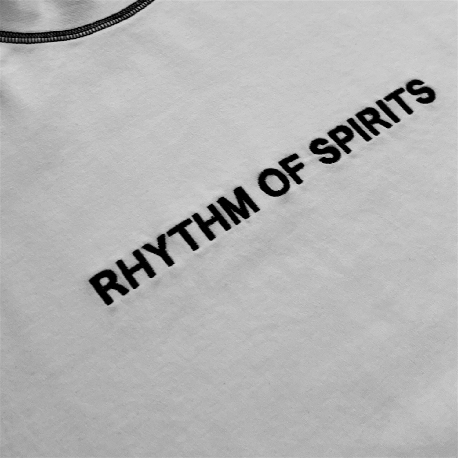 white Essential Tee detail - ROS Clothing